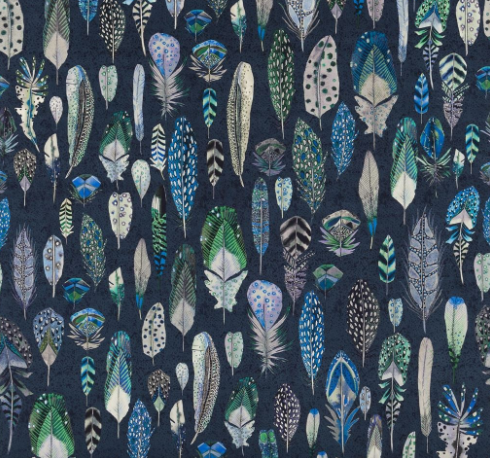 Quil Velvet Cobalt fabric from Designers Guild